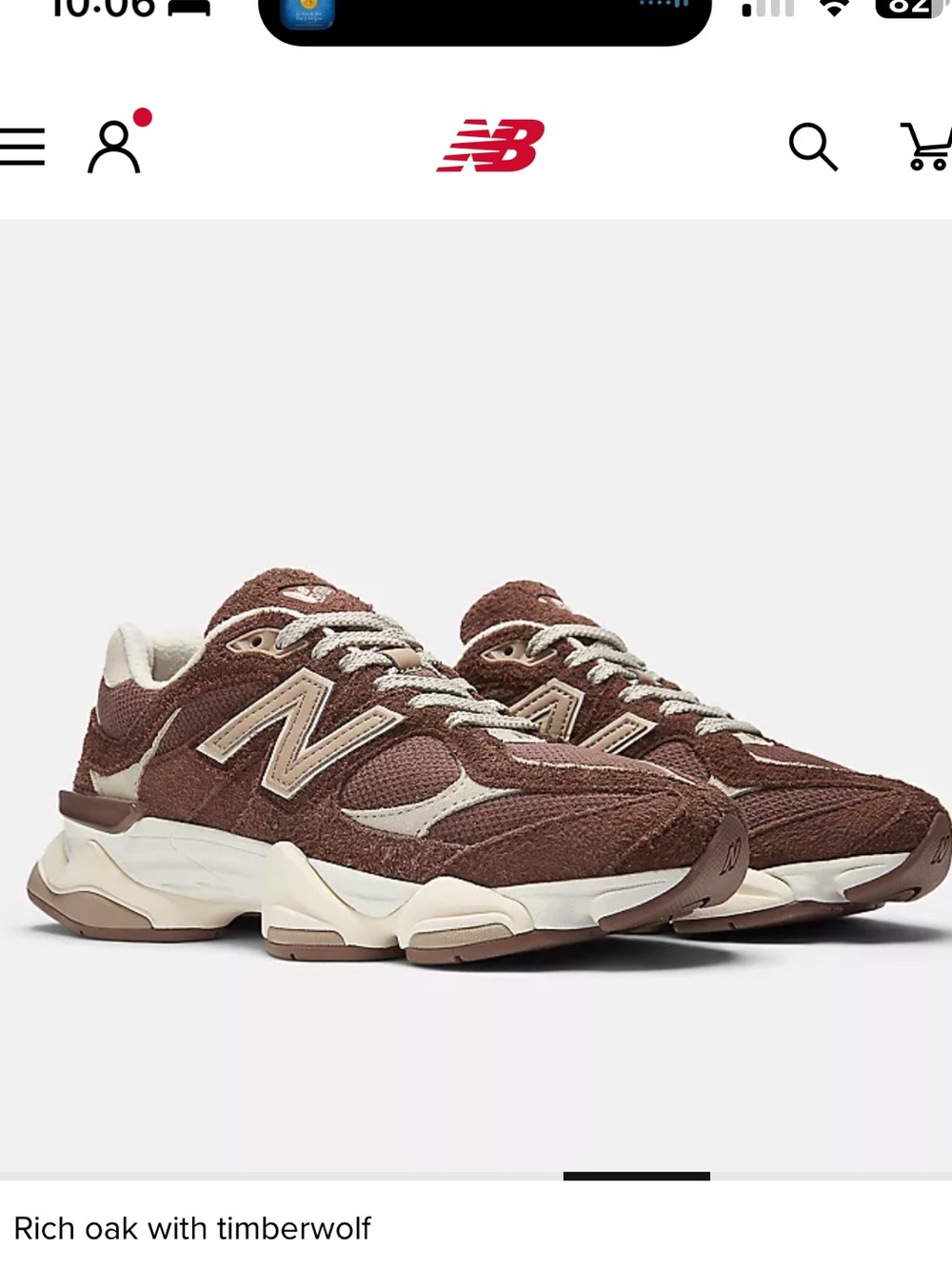 New Balance 9060 Rich Oak and Timberwolf Sneakers